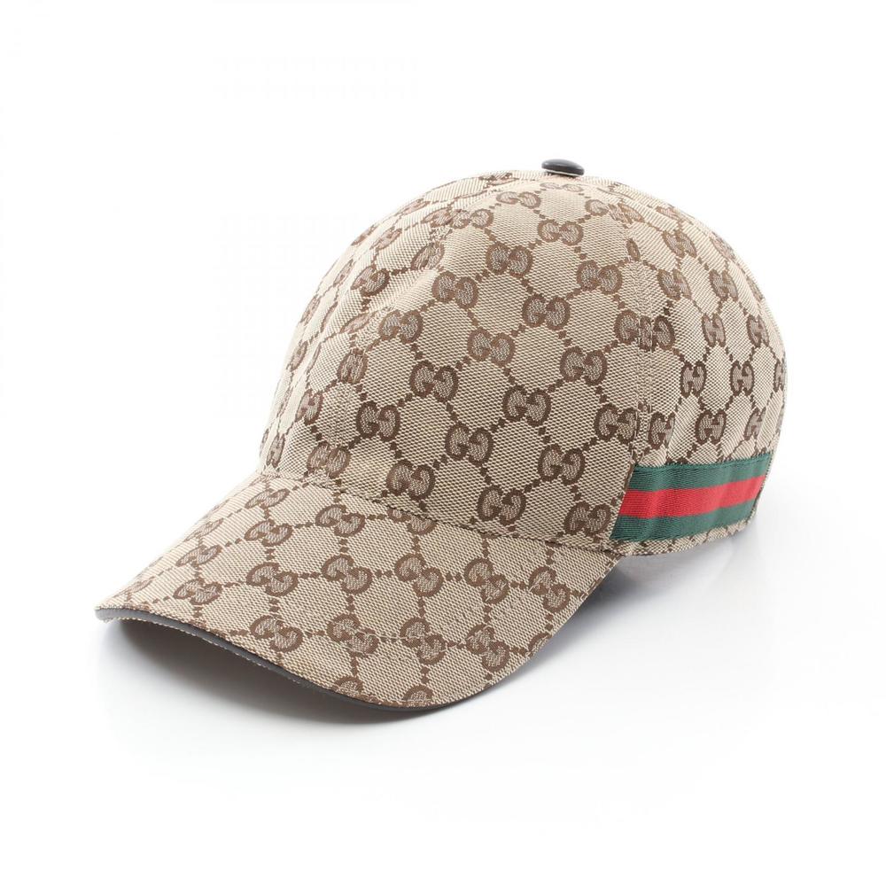 Gucci Gg Webline Cap Hat Beige Brown Multicolor